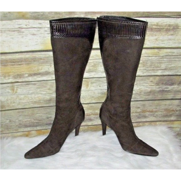 Valerie Stevens Val Flex Alegria 2 Snakeskin Brown Leather Boots - Picture 2 of 8